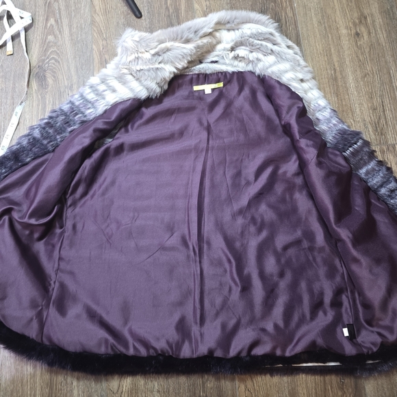 Gianni Bini Faux Fur Ombre Vest Gray Black Medium - Picture 7 of 13